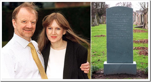The two words missing from Robin Cook’s headstone