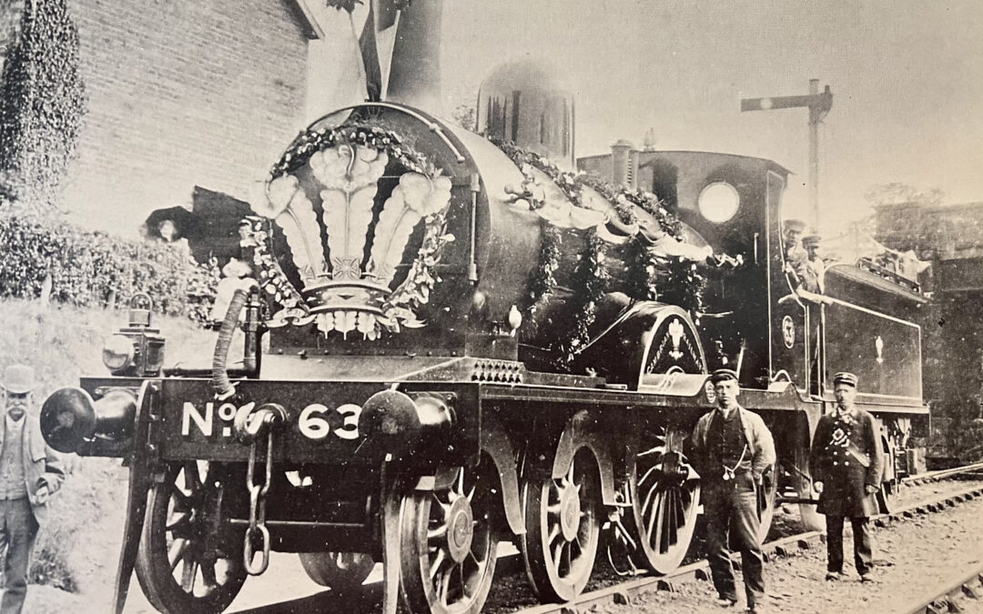 When did the first Royal Train steam into Wolferton?